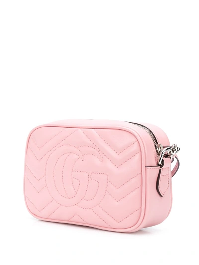 Shop Gucci Gg Marmont Crossbody Bag In Pink