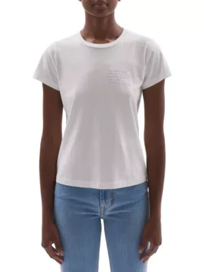 Shop Helmut Lang Women's Finest Cropped T-shirt In Chalk White