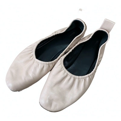 Pre-owned Celine Soft Ballerina Beige Leather Ballet Flats