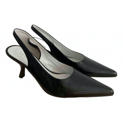 Pre-owned The Row Leather Heels In Black