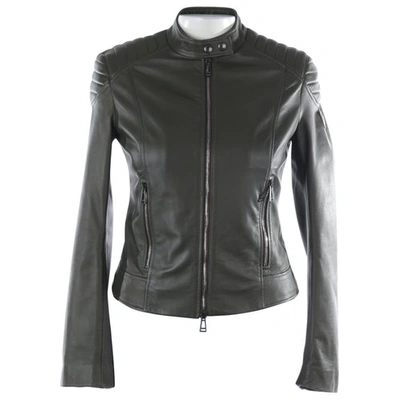 Pre-owned Belstaff Green Leather Jacket
