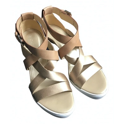 Pre-owned Hogan Leather Sandals In Camel