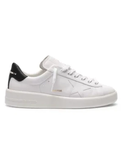 Shop Golden Goose Pure Star Leather Low-top Sneakers In White Black