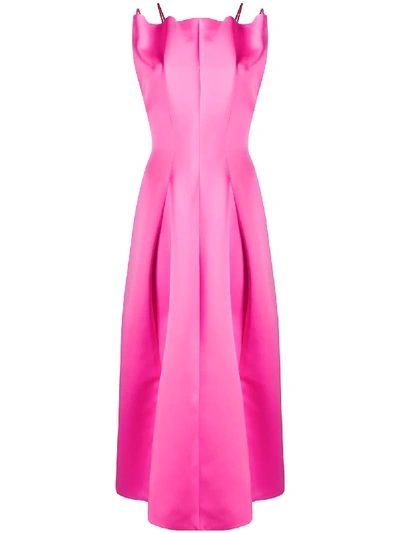 Shop Maison Rabih Kayrouz Darted Flared Dress In Pink