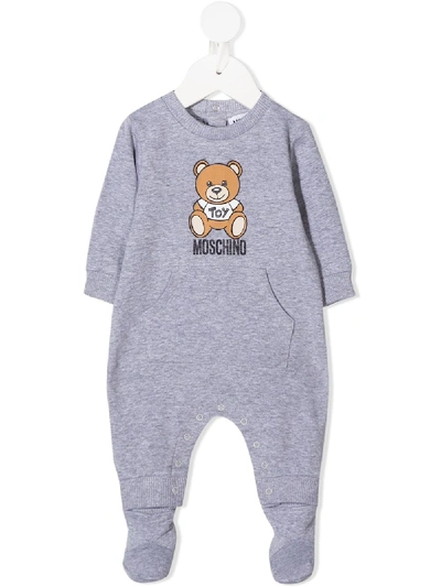 Shop Moschino Teddy Bear Pajamas In Grey