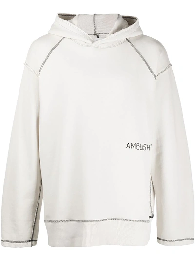 Shop Ambush Contrast-stitching Hoodie In Neutrals