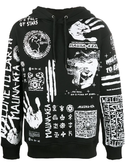 Shop Mauna Kea Graphic-print Long-sleeved Hoodie In Black