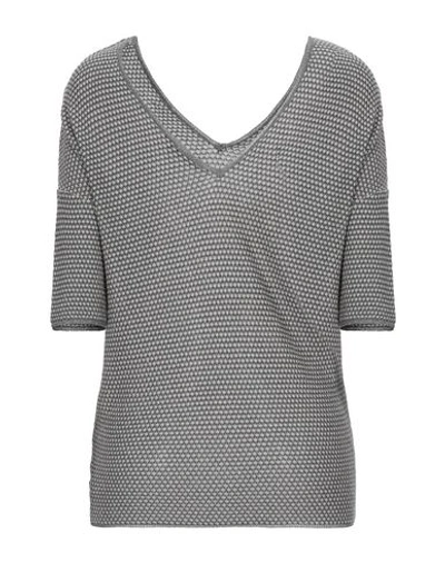 Shop Kangra Cashmere Kangra Woman Sweater Lead Size 10 Cotton, Viscose, Metallic Polyester In Grey