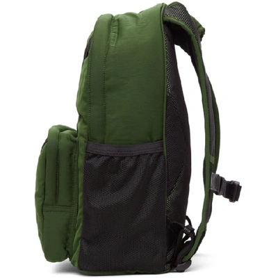Shop Kenzo Green Taped Sport Logo Backpack In 51 Dark Kha