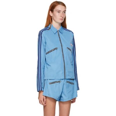 Shop Adidas Lotta Volkova Blue Zip Shirt Jacket In Light Blue