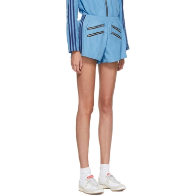 Shop Adidas Lotta Volkova Blue Zip Shorts In Light Blue