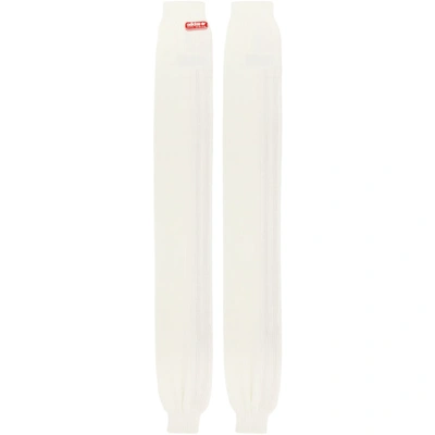 Shop Adidas Lotta Volkova White And Red 3-stripes Leg Warmers In White Red