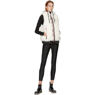 Shop Moncler White Down Fleece Puffer Waistcoat In White Fill: 90% Goose Down, 10% Feathers.