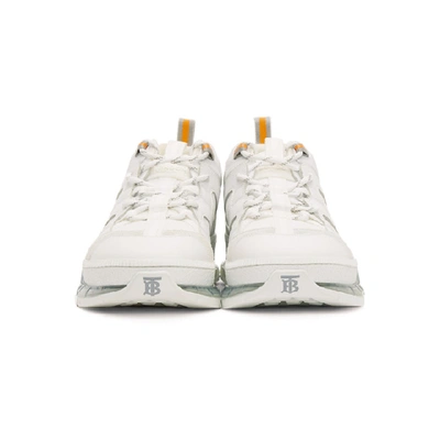 Shop Burberry White Union Sneakers