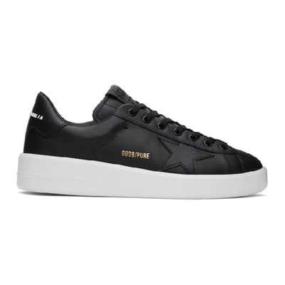 Shop Golden Goose Black Pure Star Sneakers In 90100 Black