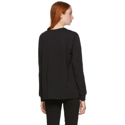 Shop Msgm Black Small Logo Long Sleeve T-shirt In 99 Black