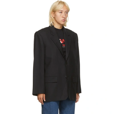 Shop Balenciaga Black Wool Seamless Blazer In 1000 Black