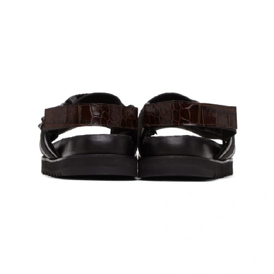 Shop Tiger Of Sweden Brown Croc Jordan Sandals In 10n Darkbro