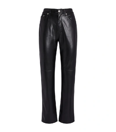 Shop Nanushka Vegan Leather Vinni Trousers In Black