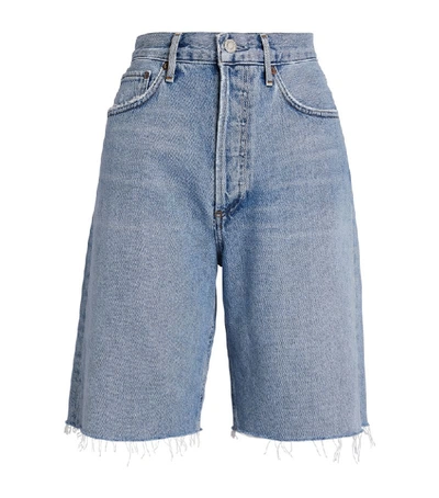 Shop Agolde Frayed Denim Shorts