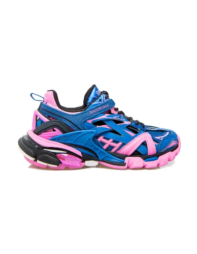 Shop Balenciaga Blue & Pink Track 2 Sneakers In Multicolor