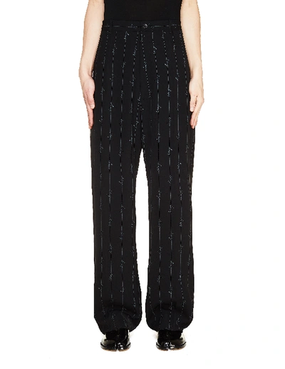 Shop Balenciaga Black Scribble Logo Trousers