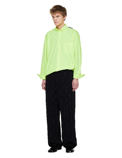 Shop Balenciaga Black Scribble Logo Trousers