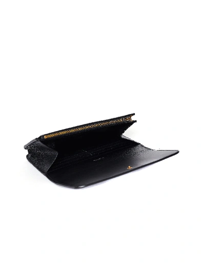 Shop Balenciaga Black Leather Cash Wallet In White