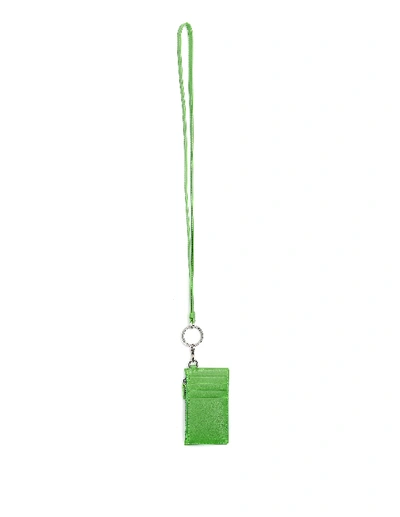 Shop Balenciaga Logo Wallet In Green Leather