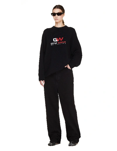 Shop Balenciaga Black Cashmere Gym Wear Sweater