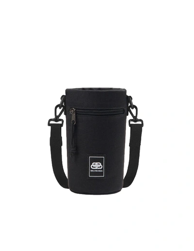 Shop Balenciaga Weekend Bottle Holder Bag In Black