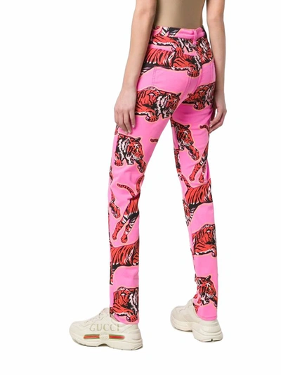 Shop Gucci Women's Pink Cotton Jeans