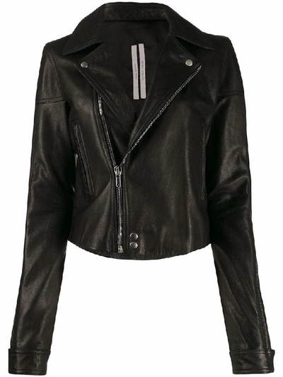 Shop Rick Owens Women's Black Leather Outerwear Jacket