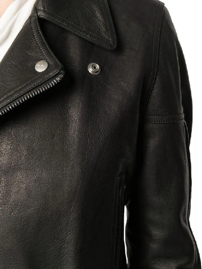 Shop Rick Owens Women's Black Leather Outerwear Jacket