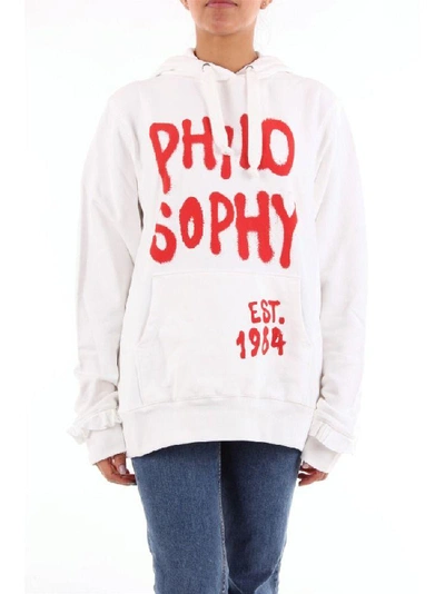 Shop Philosophy Women's White Cotton Sweatshirt