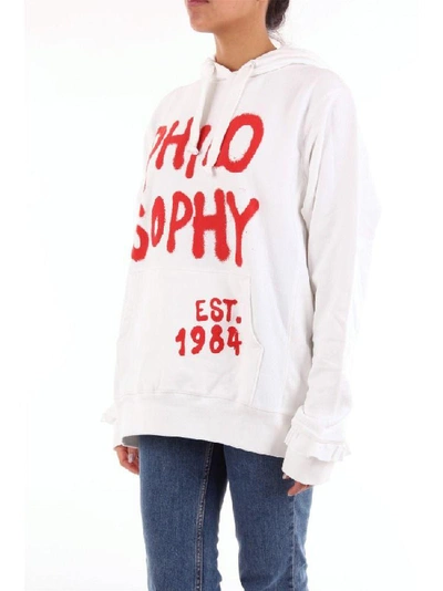 Shop Philosophy Women's White Cotton Sweatshirt