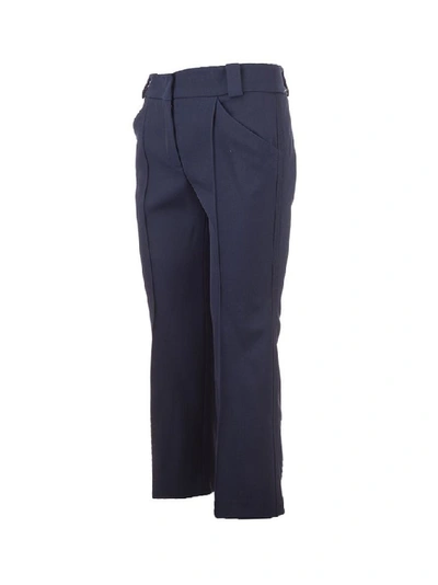 Shop Fendi Women's Blue Silk Pants