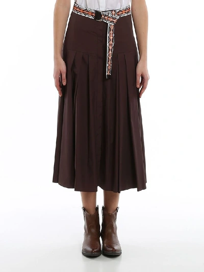 Shop Max Mara Studio Women's Brown Cotton Skirt