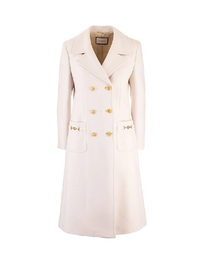 Shop Gucci Women's White Wool Coat
