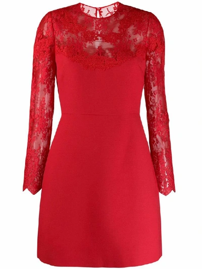 Shop Valentino Women's Red Silk Dress