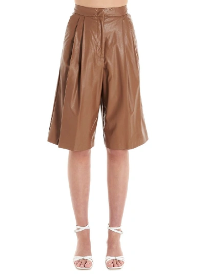 Shop Nude Women's Brown Polyurethane Shorts
