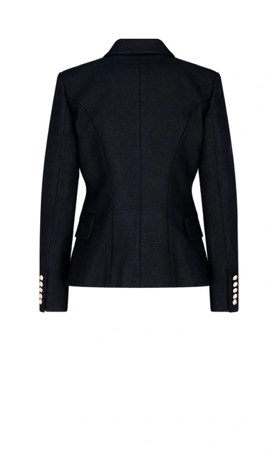 Shop Balmain Women's Black Cotton Blazer