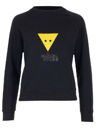 Shop Maison Kitsuné Women's Black Cotton Sweatshirt