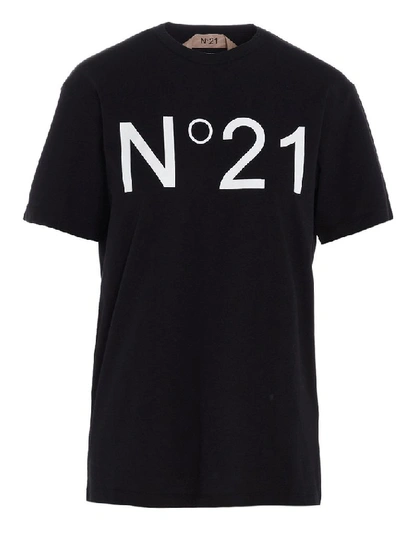 Shop N°21 Women's Black Cotton T-shirt