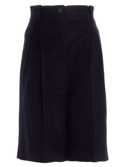 Shop Loewe Women's Blue Wool Shorts