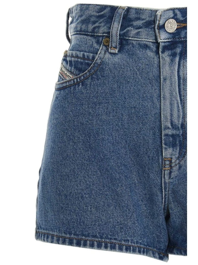 Shop Diesel Women's Blue Cotton Shorts
