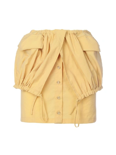 Shop Jacquemus Women's Yellow Polyamide Skirt