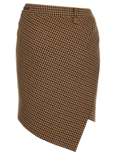 Shop Balenciaga Women's Brown Wool Skirt