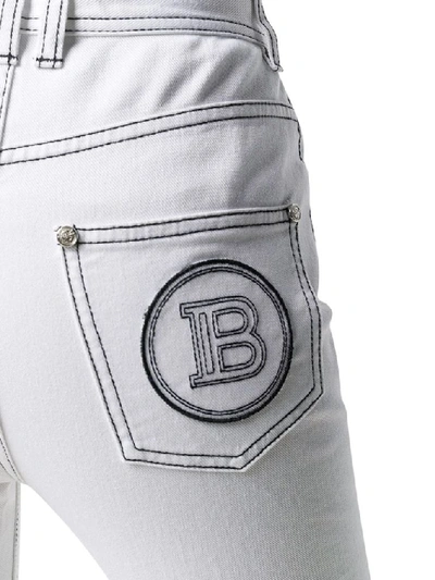 Shop Balmain Women's White Cotton Jeans