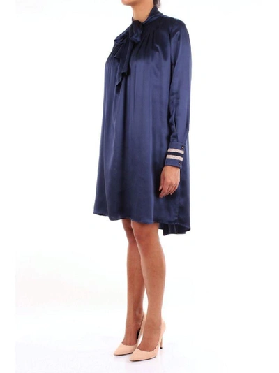 Shop Barba Women's Blue Silk Dress